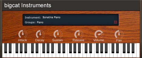 Sonatina Piano plugin interface