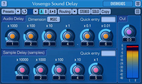 Sound Delay plugin interface