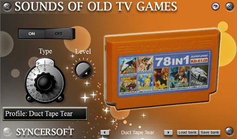 Sounds of old TV games plugin interface