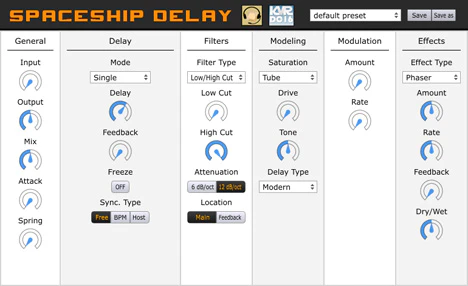 Spaceship Delay plugin interface