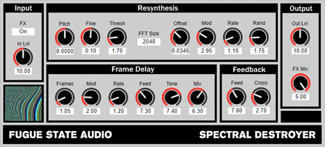 Spectral Destroyer plugin interface