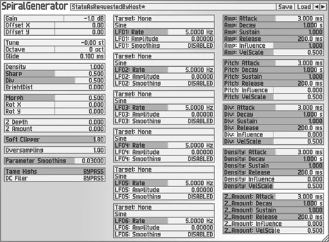 Spiral Generator plugin interface