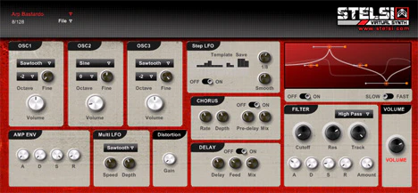 Stelsi Virtual Synth plugin interface