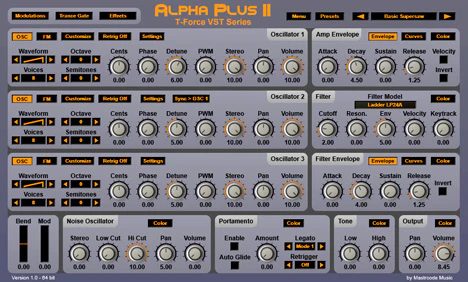 T-Force Alpha Plus 2 plugin interface