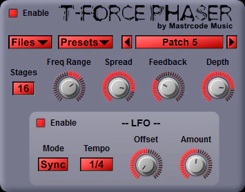 T-Force Phaser plugin interface
