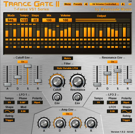 T-Force Trance Gate 2 plugin interface