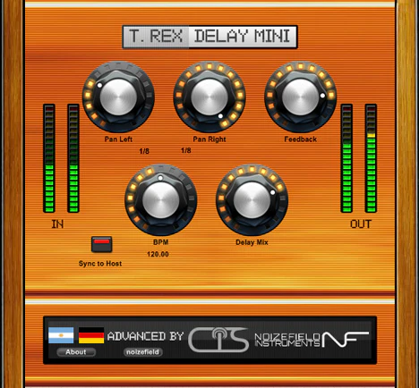 T-Rex Delay Mini Advanced plugin interface