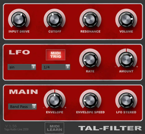 TAL-Filter plugin interface
