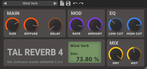TAL-Reverb-4 plugin interface