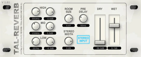 TAL-Reverb II plugin interface