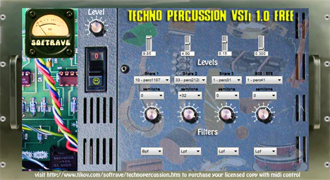 Techno Percussion VSTi plugin interface
