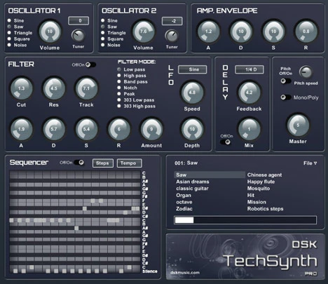TechSynth PRO plugin interface