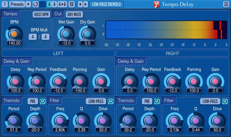Tempo Delay plugin interface