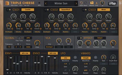 Triple Cheese plugin interface