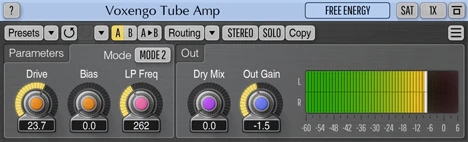Tube Amp plugin interface