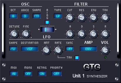 Unit 1 Synth plugin interface