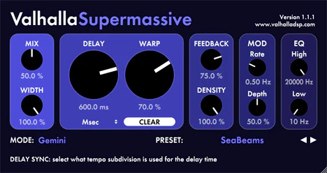 ValhallaSupermassive plugin interface