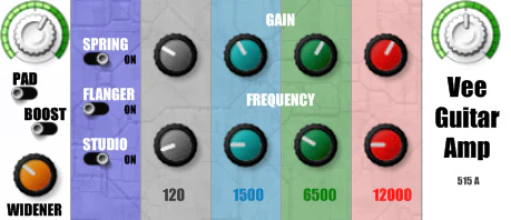 Vee Guitar Amp plugin interface