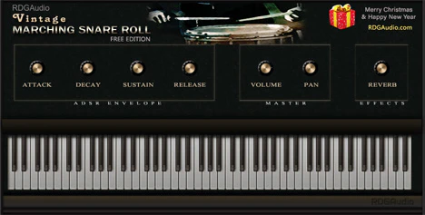 Vintage Marching Snare Roll plugin interface