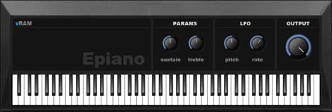 vRAM Epiano plugin interface