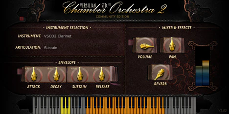 VSCO2 Clarinet plugin interface