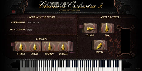 VSCO2 Harp plugin interface