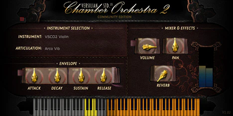 VSCO2 Violin plugin interface