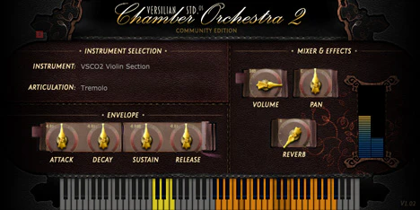 VSCO2 Violin Section plugin interface