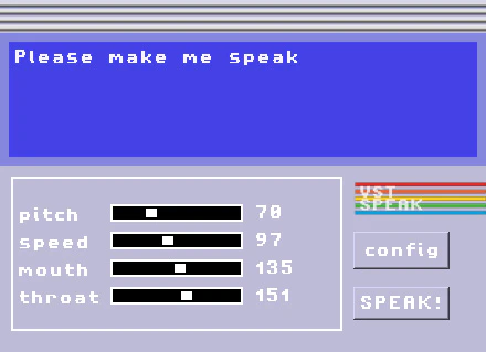VST Speek plugin interface