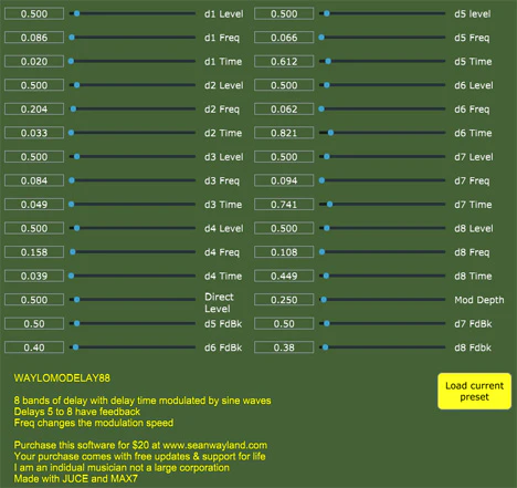 Waylomodelay88 plugin interface